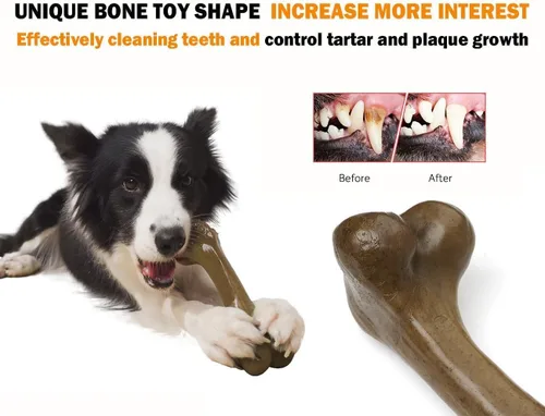 Miniatura 3 de Juguetes agresivos para masticar para perros, huesos de nailon, indestructibles, duraderos, juguetes de dentición para perros medianos y grandes
