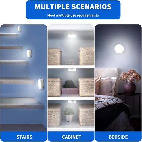 Miniatura 7 de Luces LED de disco de control remoto, paquete de 4 luces LED recargables debajo de la encimera con control remoto funcional, lámpara inalámbrica