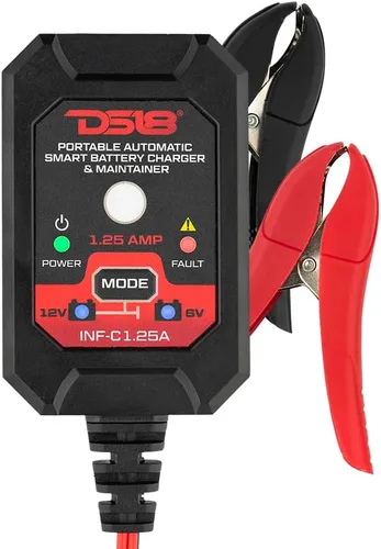 DS18 INF-C1.25A 1.25A Cargador de batería inteligente de coche, cargador automotriz de 6 V y 12 V, mantenedor de batería portátil, cargador