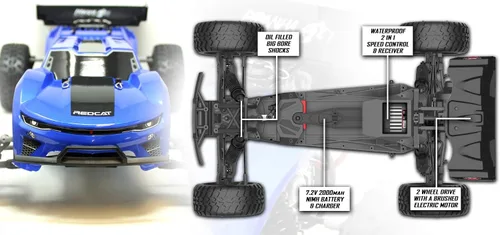 Miniatura 8 de Redcat Racing Piranha-TR-10 Piranha Tr10 Truggy, Azul