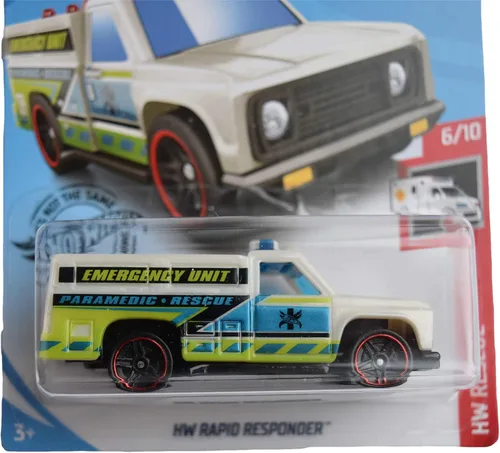 Miniatura 2 de Hot Wheels Rescate 6/10 Rapid Responder 123/250, blanco/verde