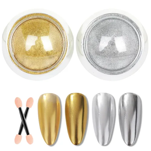 Miniatura 11 de 3 frascos de polvo de cromo perla blanca para uñas, efecto espejo de luz de luna, brillo blanco con purpurina aurora, pigmento brillante para diseño