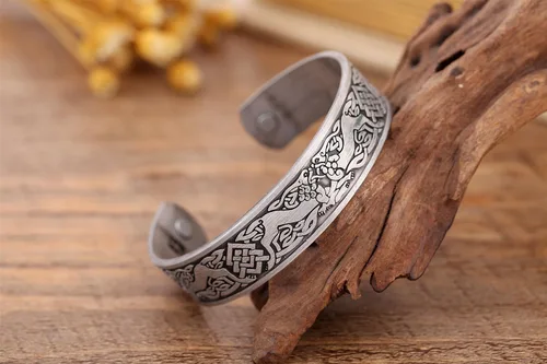 Miniatura 4 de My Shape Pulsera de lobo vikingo nórdico Fenrir con nudo celta antiguo para hombre