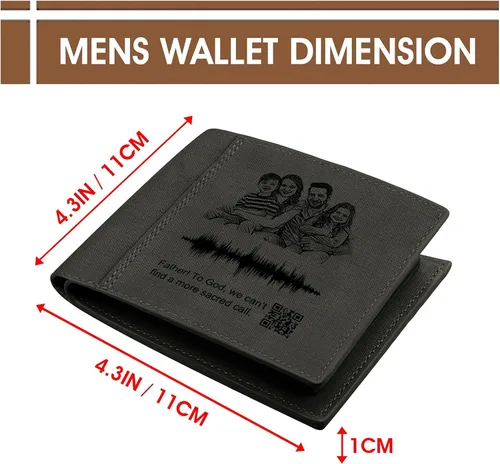 Miniatura 5 de Carteras de fotos personalizadas para hombresCartera grabada personalizadaRegalos personalizados para el padreMaridoHijo