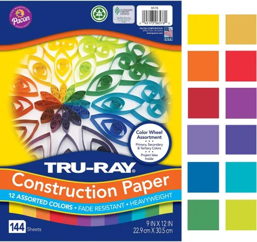 Tru-Ray - Surtido de ruedas de colores P6576, 9 x 12 pulgadas, colores surtidos, paquete de 144
