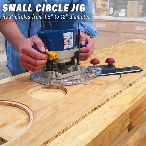 Miniatura 3 de Milescraft 1219 Kit de guía circular - Plantilla de corte circular de router de precisión para cortar/enrutar círculos desde 1.5" hasta 52" con base