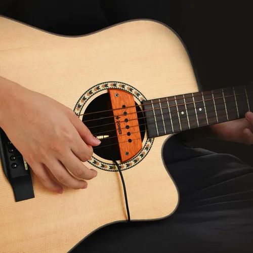 Miniatura 2 de Donner Pastilla de guitarra acústica, pastillas de guitarra, pastilla activa de caoba con micrófono, cabezales ajustables Humbucker