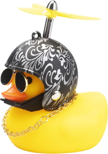 Miniatura 17 de wonuu Decoración de pato de goma para automóvil, lindo pato amarillo con hélice (piña-Y)