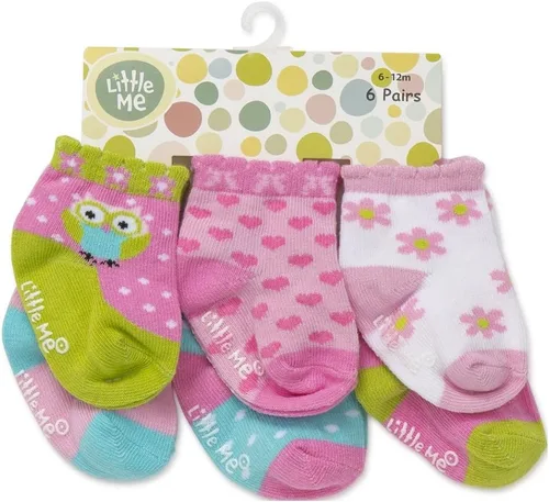 Miniatura 3 de Little Me Baby Girls' 6 Pack Variety Socks