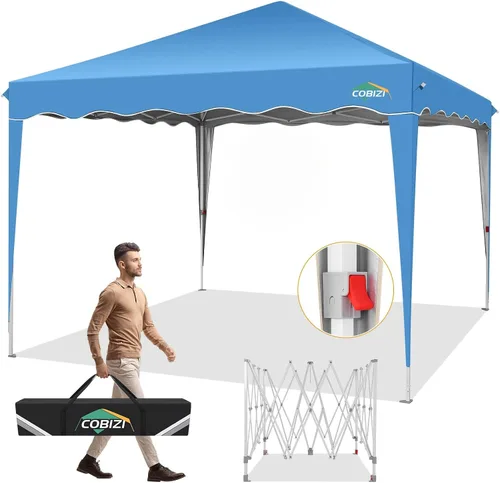 Miniatura 185 de COBIZI Tienda de campaña desplegable de 6.6 x 6.6 pies, toldo resistente, fácil de instalar, impermeable, para exteriores, fiestas, playa, jardín