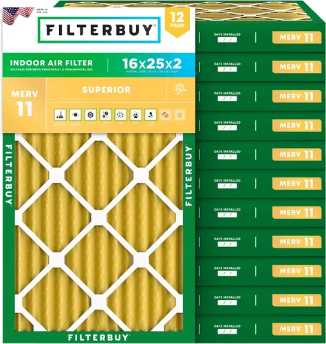 Miniatura 22 de Filterbuy Filtro de aire MERV 11 de 14 x 24 x 1 superior, defensa de mascotas y alergias (paquete de 12), filtros electrostáticos plisados