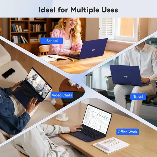 Miniatura 4 de NIMO Laptop portátil FHD IPS de 15.6", Intel Core i3-1215U (hasta 4.4 GHz, Beat R5 7520U), 8 GB de RAM 128 GB SSD Computadora de trabajo, KB