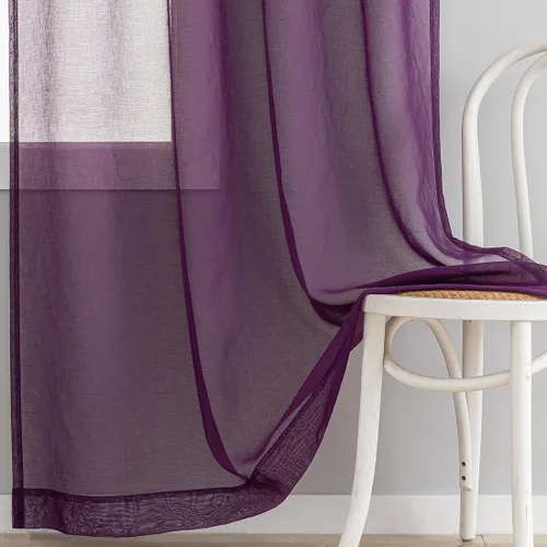 Miniatura 56 de Cortinas para ventana cortinas blancas traslúcidas de 90 pulgadas de largo, 2 paneles de cortinas de tul, paneles de ventana para cortinas de Blanco
