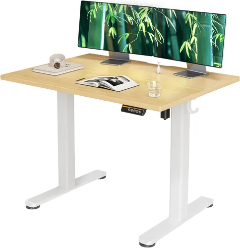 Miniatura 30 de Claiks Escritorio Eléctrico de Pie, Escritorio Ajustable de Altura para Pararse, Escritorio de Oficina en Casa de 48x24 Pulgadas con Tablero