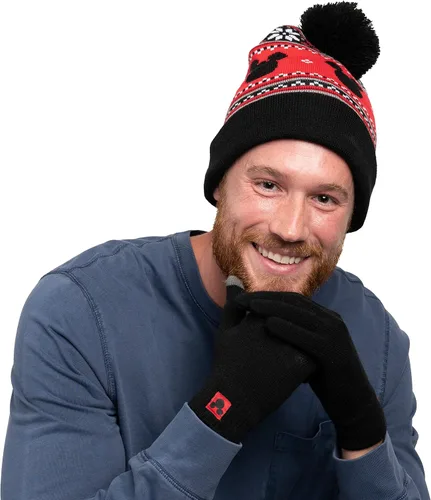 Miniatura 4 de Disney Adult Knit Beanie Hat and Texting Glove Set Mickey Minnie Mouse Print