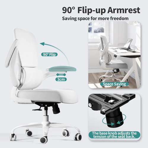 Miniatura 5 de Silla de oficina – Silla de escritorio ergonómica con soporte lumbar ajustable, silla de computadora de malla, silla ejecutiva para oficina en casa