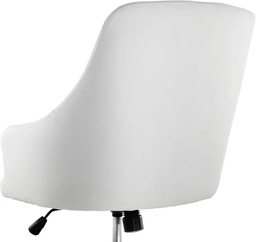 Miniatura 6 de Elama Silla de oficina ajustable de piel sintética en color blanco con acabado cromado
