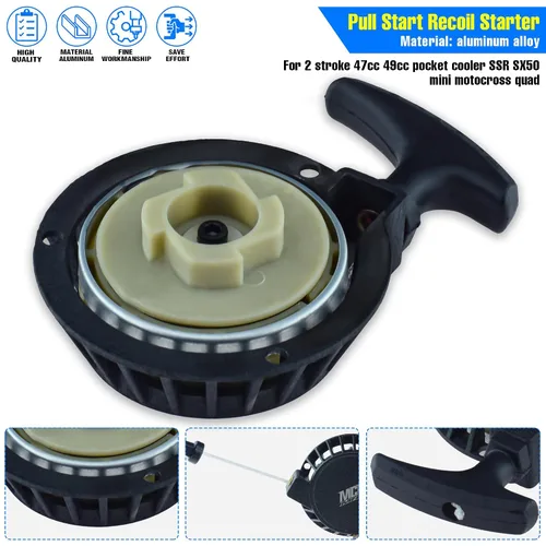 Miniatura 3 de Arrancador de retroceso de fácil tracción para 2 tiempos 47 cc 49 cc Pocket Bike Coolster SSR SX50 Mini Moto ATV Quad Pit Dirt Bike de 4 ruedas