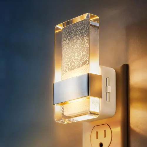 Miniatura 27 de DORESshop Luces nocturnas LED enchufables a la pared, luz nocturna regulable de 3 niveles, luz nocturna decorativa de burbujas, sensor de atardecer
