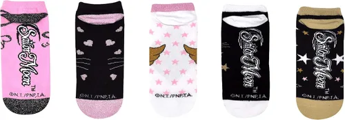 Miniatura 3 de Sailor Moon - Calcetines de corte bajo con purpurina (5 pares) - Calcetines brillantes para mujer, regalo de cosplay que no se muestran, se adapta a