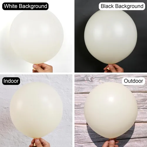 Miniatura 3 de Globos color beige, 150 unidades de diferentes tamaños, paquete de globos de 18 pulgadas, 12 pulgadas, 10 pulgadas, 5 pulgadas, color marfil crema