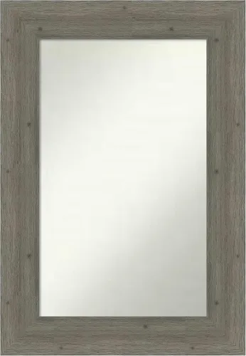 Miniatura 92 de Amanti Art Espejo de baño gris para sobre el fregadero, 27 x 27 pulgadas, espejo de tocador cuadrado gris, marco de madera rústica de campo medio