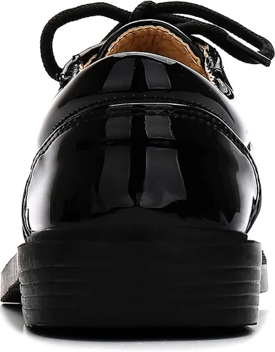 Miniatura 4 de Zapatos de esmoquin brillantes para niños, zapatos Oxford de vestir de charol para niños