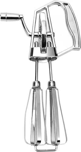 Miniatura 5 de Batidor de huevos, batidor manual de huevos de acero inoxidable con cabezales giratorios dobles para batir y hornear eficientes