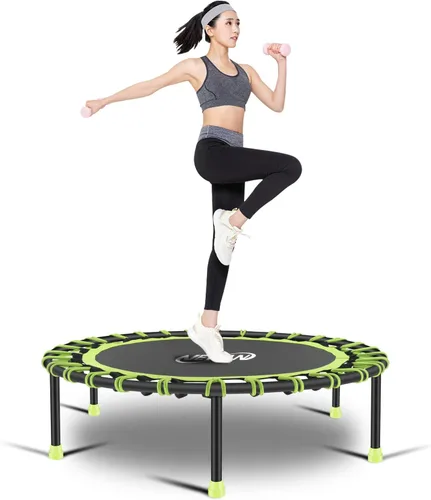 Miniatura 12 de Newan Mini trampolín silencioso de 40 a 48 pulgadas, trampolín de fitness, bungee rebote, entrenamiento cardiovascular, entrenamiento para adultos