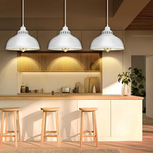 Miniatura 7 de Lámpara colgante enchufable, luces colgantes de 15 pies con cable de enchufe, interruptor de encendido/apagado, lámpara colgante industrial