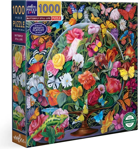 Miniatura 18 de eeBoo Rompecabezas de 1000 piezas con diseño de gato de naturalista para adultos, cuadrado de 23 x 23 pulgadas, fabricado con tablero reciclado