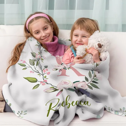 Miniatura 5 de Manta de bebé personalizada para niñas con nombre, manta de bebé personalizada con nombre, manta de envoltura floral para recién nacidos, niños