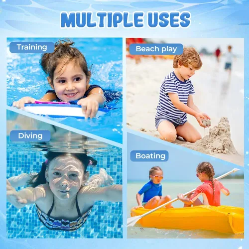 Miniatura 5 de Gafas de natación de marco grande impermeables y antivaho para niños, gafas de natación de visión amplia de verano 2025 para niños y niñas Azul
