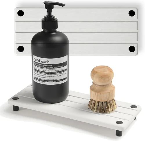 Miniatura 11 de Organizador de Fregadero de Cocina, Bandeja de Piedra Absorbente de Agua para Fregadero, Bandeja de Encimera de Baño de Diatomita, Protector