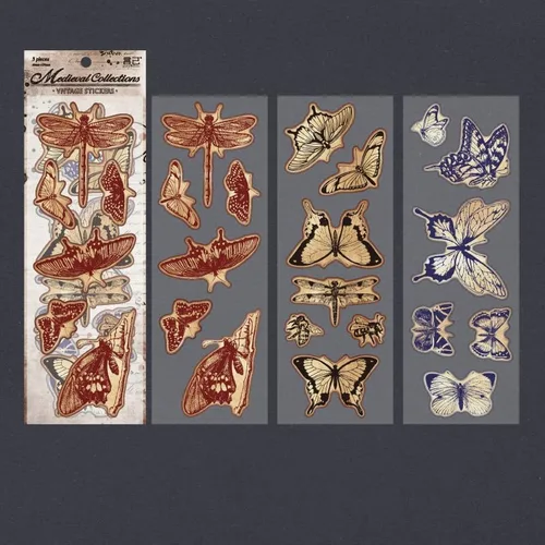 Miniatura 9 de Calcomanías de bronceado PET para álbum de recortes, kit de álbumes de recortes, mariposa brillante, papel estético, planificador de diario
