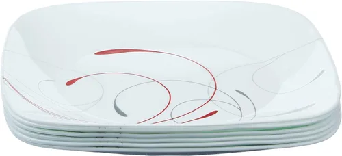 Miniatura 9 de Corelle Vitrelle - Juego de 6 cuencos de vidrio, para sopa, cereal y postre, juego de vajilla de cuencos resistente a las astillas y ligero, rojo