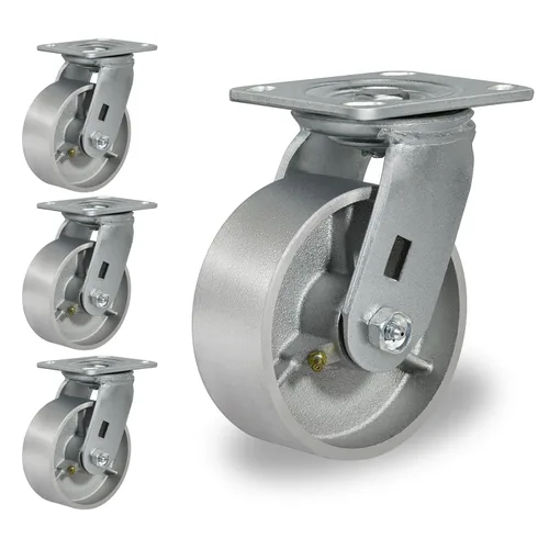 Miniatura 54 de Ruedas giratorias de 4 x 2 pulgadas, ruedas industriales resistentes, ruedas giratorias con rodamiento de rodillos - Ruedas de hierro fundido