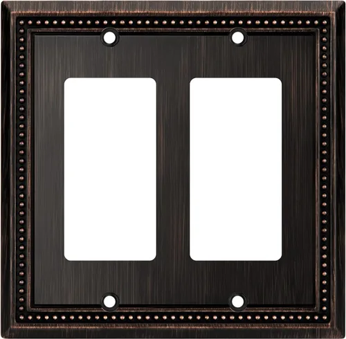 Miniatura 82 de Henne Bery Sunken Pearls - Placa de pared decorativa resistente para interruptor, cubierta para tomacorrientes (doble dúplex, níquel satinado)