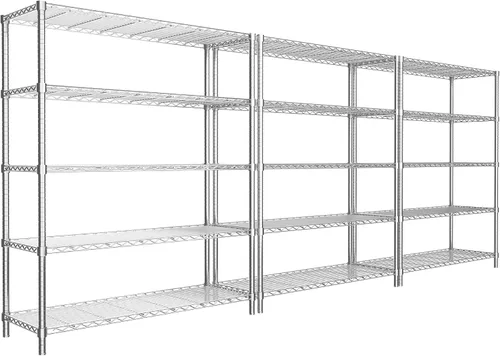 Miniatura 25 de Estantería de alambre resistente de 45 pulgadas de ancho x 20 pulgadas de profundidad x 47 pulgadas de alto, estante de almacenamiento de 3 niveles