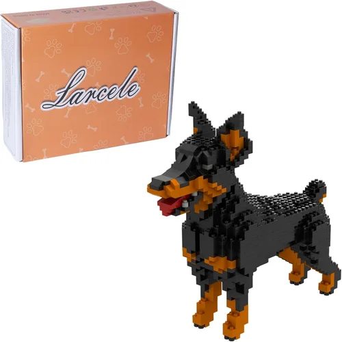 Miniatura 11 de Larcele Mini bloques de construcción conjunto de animales, ladrillos de juguete de construcción micro 3D DIY, 934 piezas KLJM-05 (Schnauzer)