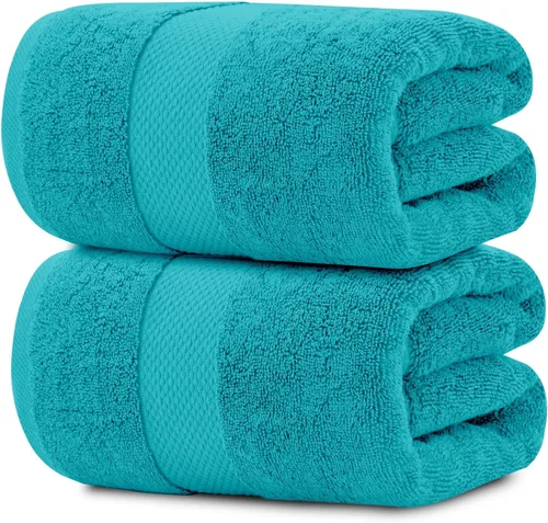 Miniatura 15 de White Classic Toallas de baño suaves de lujo, de algodón de 21.16 oz/m², extra grandes, 35 x 70 pulgadas, altamente absorbentes y de secado rápido