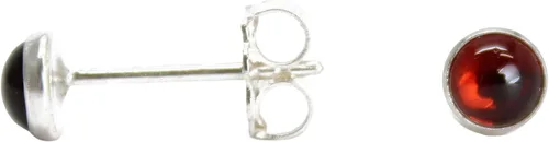 Miniatura 51 de Aretes de tuerca con piedras preciosas para mujeres y niñas, bisel redondo de 0.157 in de plata esterlina 925