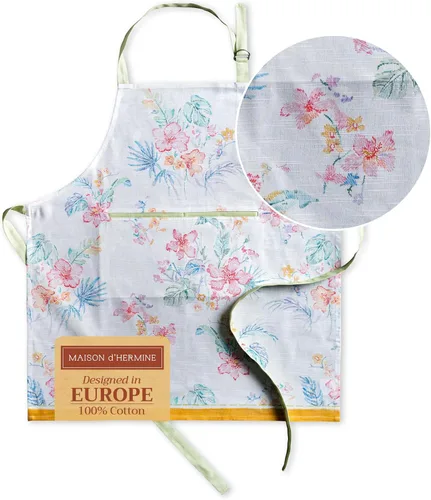 Miniatura 22 de Maison d' Hermine Delantal 100% de algodón para mujeres con bolsillo de cocina delantal de chef para hombres para cocinar primavera verano 001