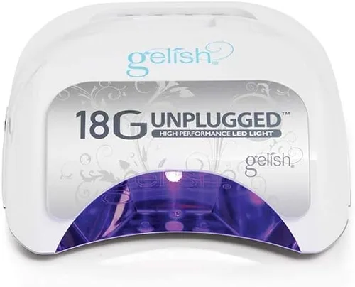 Gelish Luz LED desenchufada de 18 G, portátil, recargable, 36 W, blanco y plateado, asistencia de potencia inteligente, sensores de movimiento,
