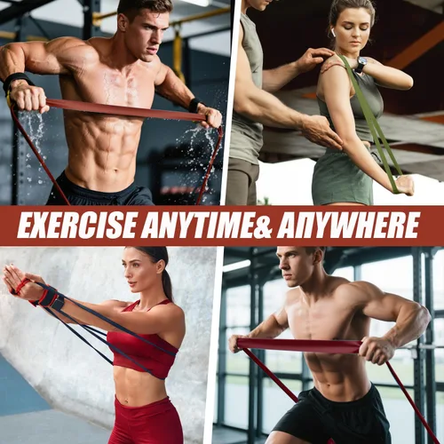 Miniatura 3 de WHATAFIT Resistance Bands,Pull Up Assist Bands Set with Handles, Exercise & Workout Bands with Door Anchor for Men & Women – Home Fitness Equipment