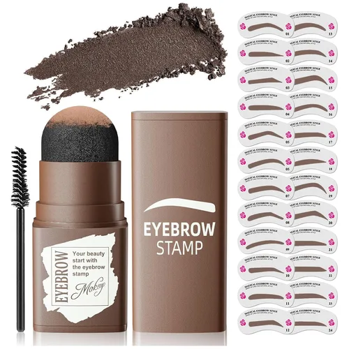 Kit de Plantilla de Sello para Cejas - Kit de Plantilla para Cejas para Principiantes, Kit de Plantilla y Sello para Cejas de Larga Duración, A