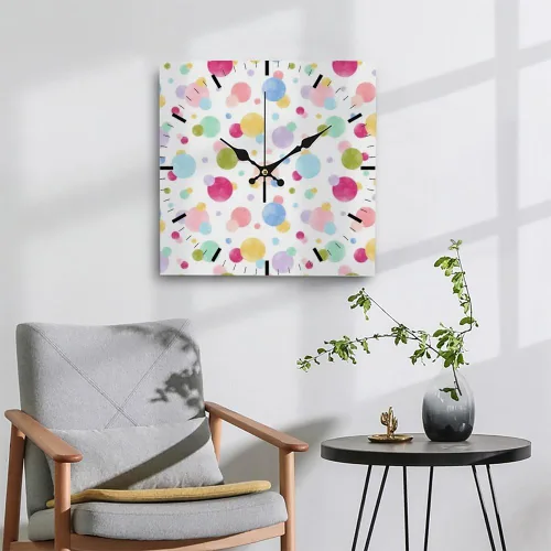 Miniatura 4 de Colorful Watercolor Bubble Gum Candy Analog Clock Small Clocks Battery Operated Silent Clock Wall Battery Operated Wall Clocks Garage for Kitchen