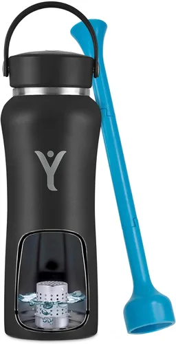 DYLN - Botella de agua de hidrógeno | Crea agua alcalina hidratante rica en hidrógeno hasta 9 pH | Botella de agua de acero inoxidable aislada al
