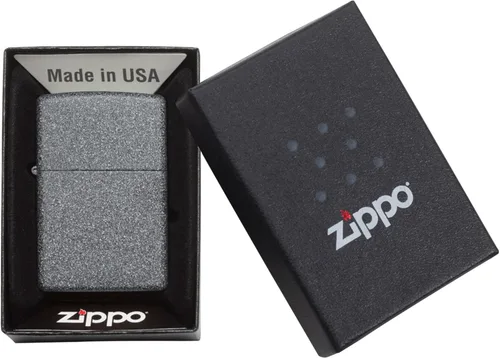 Miniatura 6 de Zippo Encendedor clásico de bolsillo de piedra de hierro, negro