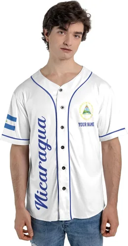 Miniatura 6 de Camiseta de béisbol de Nicaragua personalizada, camiseta de béisbol de Nicaragua personalizada para hombres y mujeres, camisas nicaragüenses